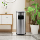 Load image into Gallery viewer, BEAMNOVA Stainless Steel Commercial Trash Can, Outdoor Garbage Can with Ashtray
