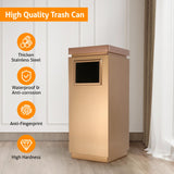Load image into Gallery viewer, Beamnova 13 Gallon Square Stainless Steel Commercial Trash Can with ashtray | Rose Gold