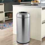 Load image into Gallery viewer, BEAMNOVA 20 Gallon Silver Stainless Steel Trash Can Large Round Garbage Garbage Can, Outdoor Indoor Commercial Trash Bin Open Top Industrial Waste Container Inside Cabinet Kitchen Garbage Can