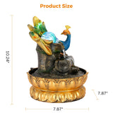 Load image into Gallery viewer, BEAMNOVA Tabletop Fountain,Peacock Water Fountains Indoor with Led Light Rolling Ball,Relaxing Water Sounds for Stress Relief ,with Lotus Flower Fountain for Office Home Decor