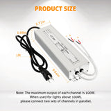 Load image into Gallery viewer, 12V LED Driver 200 Watt DC Power Supply Low Voltage Transformer Waterproof for Outdoor Under Cabinet Lighting Landscape Lighting Pool Light