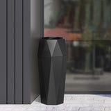 Load image into Gallery viewer, 13 Gallon Black Stainless Steel Commercial Trash Can, Outdoor Garbage Can with Ashtray