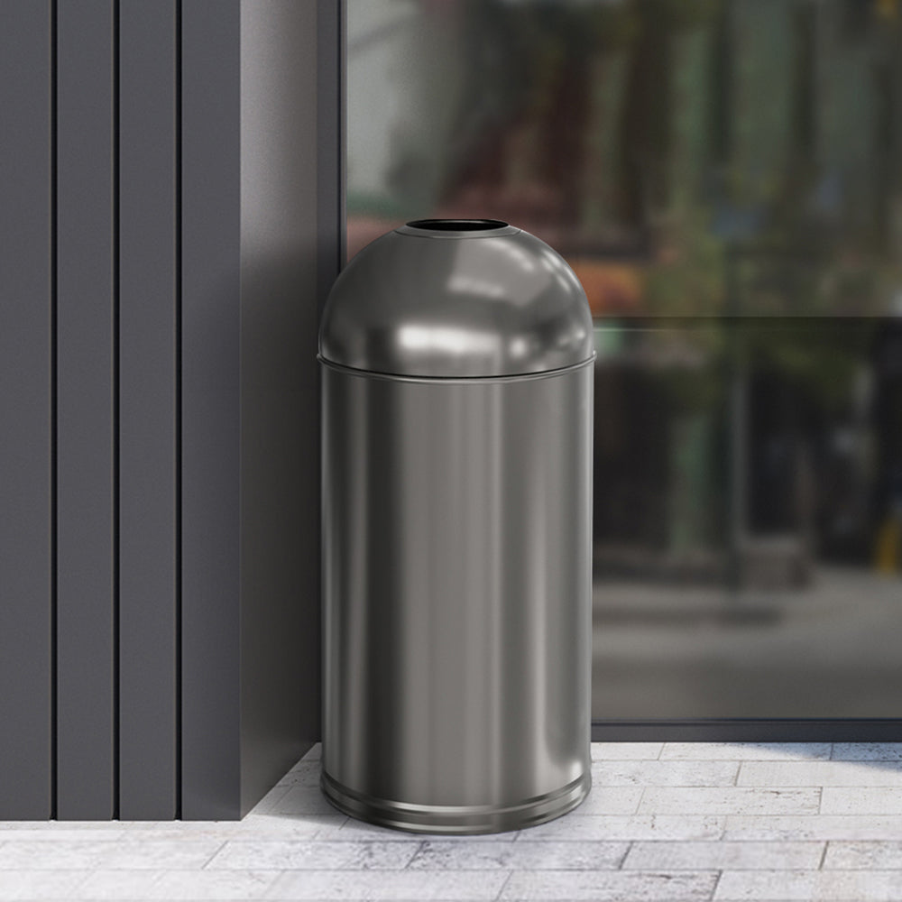 DTSE30SS Dome Top Side Entry Trash Can - 30 Gallon Capacity - 20 Dia. x 40  1/2 H - Stainless Steel