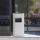 Load image into Gallery viewer, 13 Gallon Silver Stainless Steel Trash Can, Outdoor Garbage Can with Ashtray