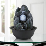 Load image into Gallery viewer, Tabletop Water Fountain with Rolling Ball, Stacked Rocks Waterfall Fountain Zen Calming Water Sound Relaxation Fountain for Home Office Decor