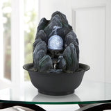 Load image into Gallery viewer, BEAMNOVA Tabletop Water Fountain with Rolling Ball, Stacked Rocks Waterfall Fountain Zen Calming Water Sound Relaxation Fountain for Home Office Decor