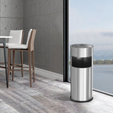 Load image into Gallery viewer, Commercial Stainless Steel Office Trash Can, Garbage Can with Ashtray