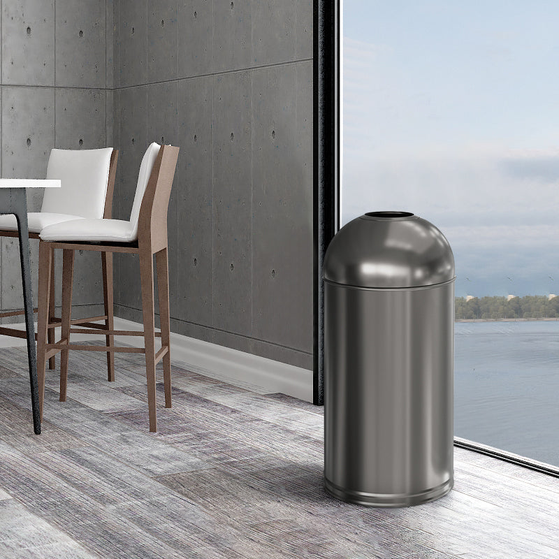 30 Gallon Stainless Steel Kitchen Trash Can, Open Top Garbage Cans