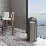 Load image into Gallery viewer, 30 Gallon Stainless Steel Office Black Trash Can, Open Top Garbage Can for School, Hotel ,Hospital, Elevator Entrance, Supermarket