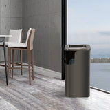 Load image into Gallery viewer, Black Stainless Steel Office Trash Can, Garbage Can for School, Hotel ,Hospital, Elevator Entrance, Supermarket