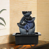 Load image into Gallery viewer, Tabletop Water Indoor Fountain with LED Light, Desktop Meditation Waterfall Fountain, Zen Calming Water Sound Relaxation Fountain for Home Office, Feng Shui Decor