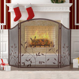 Load image into Gallery viewer, 48 x 30 in Decorative Fireplace Screen Outdoor Fireplace Cover Screen 3 Panel Iron Mesh Modern Vintage Art Decor