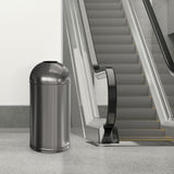 Load image into Gallery viewer, 30 Gallon Stainless Steel Office Black Trash Can, Open Top Garbage Can for School, Hotel ,Hospital, Elevator Entrance, Supermarket