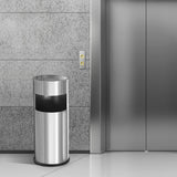 Load image into Gallery viewer, Commercial Stainless Steel Office Trash Can, Garbage Can with Ashtray
