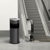 Load image into Gallery viewer, Black Commercial Office Trash Can, Garbage Can with Ashtray