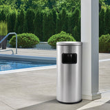 Load image into Gallery viewer, BEAMNOVA Stainless Steel Commercial Trash Can, Outdoor Garbage Can with Ashtray