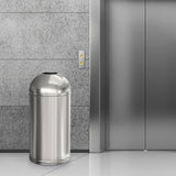 Load image into Gallery viewer, 30 Gallon Stainless Steel Office Trash Can, Open Top Garbage Can for School, Hotel ,Hospital, Elevator Entrance, Supermarket