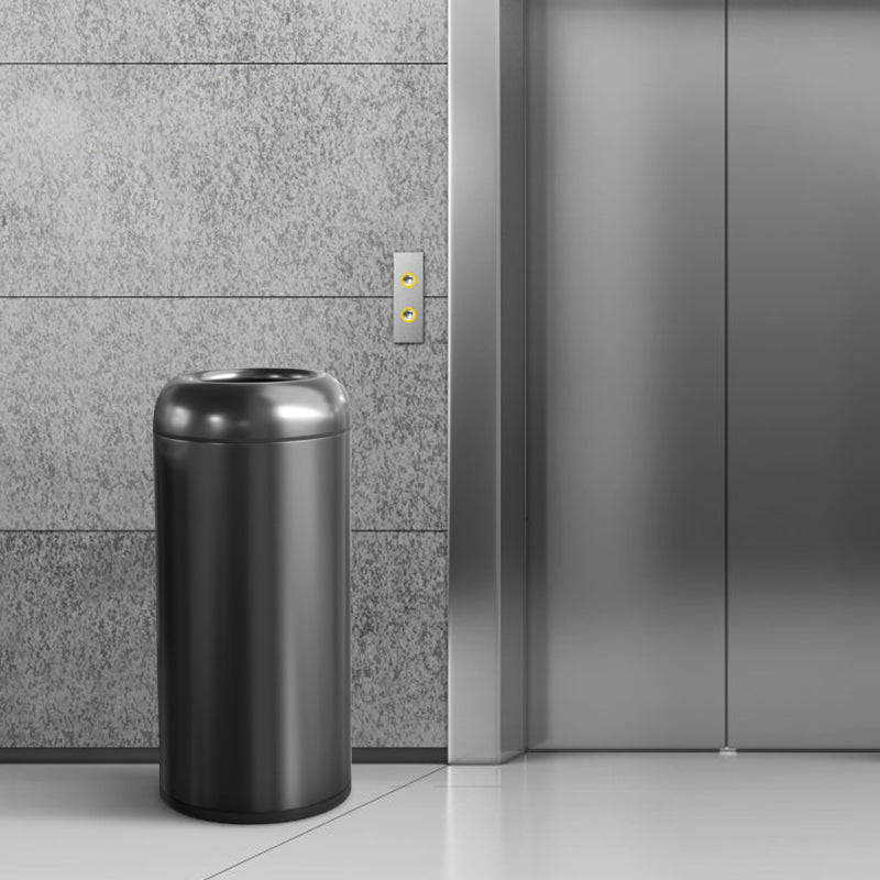 20 Gallon Black Stainless Steel Kitchen Trash Can, Open Top Garbage Can