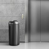 Load image into Gallery viewer, 20 Gallon Black Stainless Steel Commercial Office Trash Can, Open Top Garbage Can for School, Hotel ,Hospital, Elevator Entrance, Supermarket
