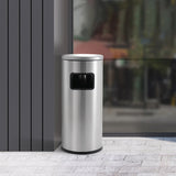 Load image into Gallery viewer, BEAMNOVA Stainless Steel Commercial Trash Can, Outdoor Garbage Can with Ashtray