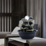 Load image into Gallery viewer, Tabletop Water Fountain with Cascading Rock and LED Light, Indoor Waterfall Fountain Zen Calming Water Sound Relaxation Fountain for Home Bedroom Office Decor