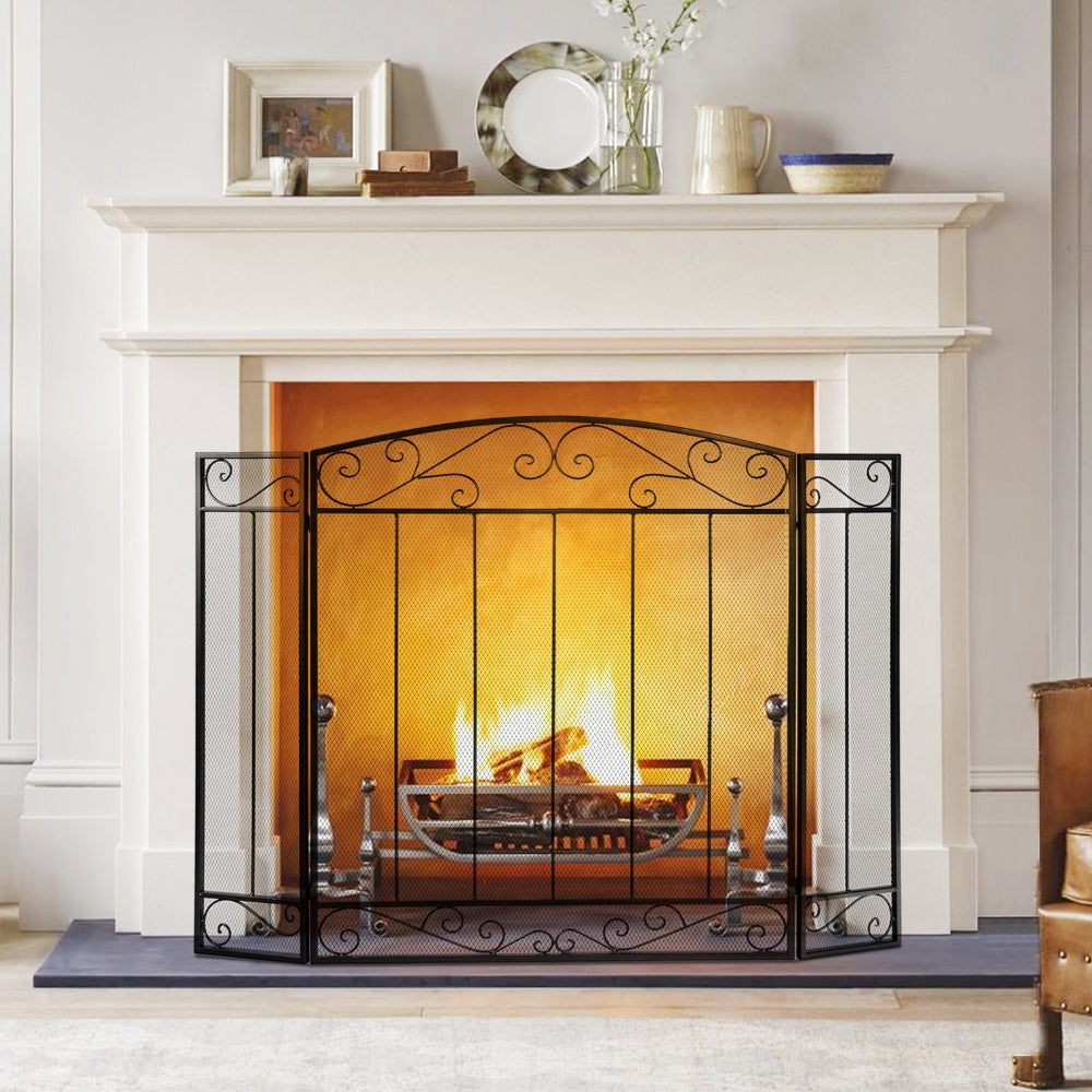 42X32 inch Decorative Fireplace Screen Outdoor Fireplace Cover Screen