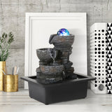 Load image into Gallery viewer, Water Fountains Indoor Tabletop Fountain with Pump Waterfall Fountain Indoor Coloured LED Lights Desk Water Fountains for Home Office Decor