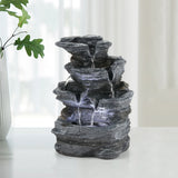 Load image into Gallery viewer, Water Fountain Indoor Fountains Stacked Rocks Waterfall Fountain Relaxing Water Sound Feng Shui Illuminated Tabletop Fountains for Home Office Decor