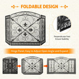 Load image into Gallery viewer, 52 x 31 inch Decorative Fireplace Screen Outdoor Fireplace Cover Screen 3 Panel Iron Mesh Modern Vintage Art Decor