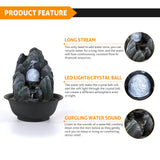 Load image into Gallery viewer, Tabletop Water Fountain with Rolling Ball, Stacked Rocks Waterfall Fountain Zen Calming Water Sound Relaxation Fountain for Home Office Decor