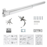 Load image into Gallery viewer, 41” Panic Bars for Exit Doors, Stainless Steel Push bar Panic Exit Device with Exterior Door Lever, Commercial Emergency Exit Door Push Bar Door Locks for 41”-53” Wood, Metal Doors