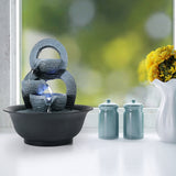 Load image into Gallery viewer, Tabletop Water Fountain Indoor Waterfall Fountain with LED Light, Feng Shui Zen Desktop Meditation Calming Water Sound Relaxation Fountain for Home Bedroom Office Decoration