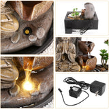 Load image into Gallery viewer, Tabletop Water Fountain Indoor Fountains Illuminated Feng Shui Zen Meditation Calming Relaxion Waterfall Fountain for Home Bedroom Office Decor