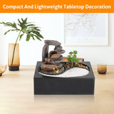 Load image into Gallery viewer, Indoor Water Fountains Tabletop Water Fountain with Pump Zen Garden Relaxation Desk Waterfall Fountain Indoor Small Fountain for Zen Room Decor