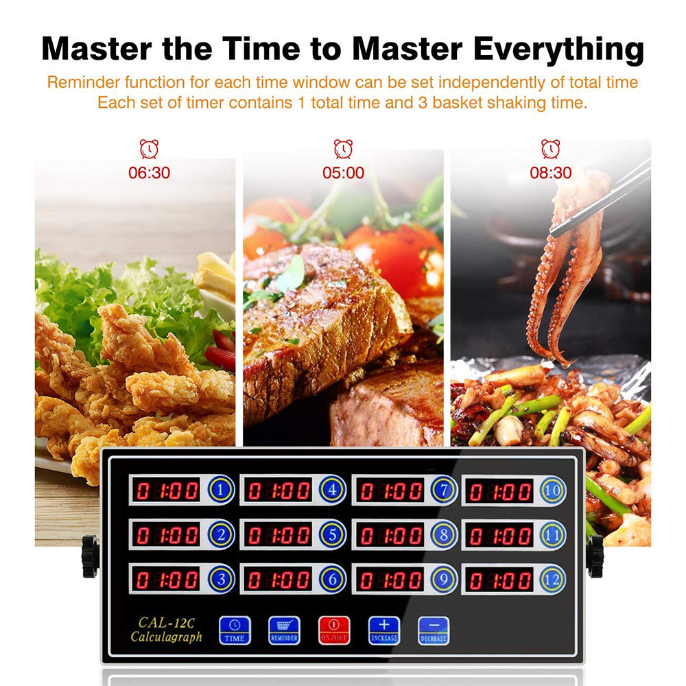 BEAMNOVA 8 Channel Digital Kitchen Timer Cooking Reminder Commercial Loud Ring Alarm Stainless Steel Adjustable Volume