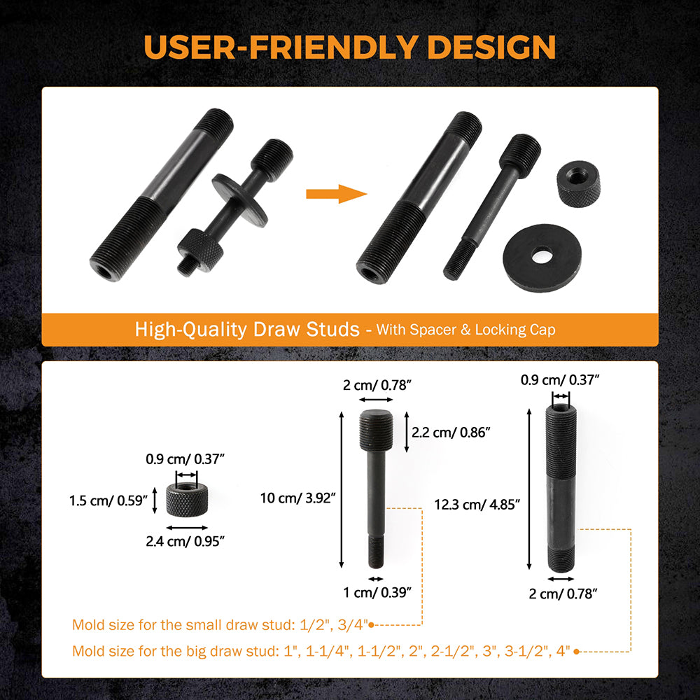 AMZCNC 8 Ton 1/2 to 2 Hydraulic Knockout Punch Driver Tool Kit Electrical  Conduit Hole Cutter Set KO Tool Kit with 6 Dies Hole Complete Tool  (Knockout Punches) (8T1/2~2) 