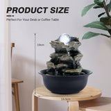 Load image into Gallery viewer, Tabletop Water Fountain with Cascading Rock and LED Light, Indoor Waterfall Fountain Zen Calming Water Sound Relaxation Fountain for Home Bedroom Office Decor