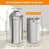 Load image into Gallery viewer, 30 Gallon Stainless Steel Outdoor Trash Can, Open Top Garbage Can