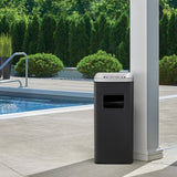 Load image into Gallery viewer, BEAMNOVA Black Stainless Steel Trash Can, Outdoor Garbage Can with Ashtray