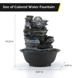 Load image into Gallery viewer, Tabletop Water Fountain Indoor Waterfalls Fountains with Colored LED Light Decorative Feng Shui Tabletop Fountain with Automatic Pump Best Home Gifts