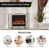 Load image into Gallery viewer, 47X30 inch Decorative Fireplace Screen Outdoor Fireplace Cover Screen 3 Panel Iron Mesh Modern Vintage Art Decor