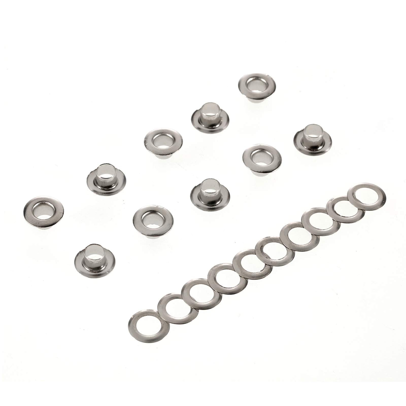 100 Sets 10mm 3/8 Hole Metal Grommets Eyelets Silver Tone for Fabric  Leather Canvas