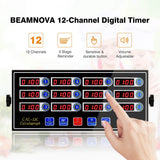 Load image into Gallery viewer, CAL-12C Portable Calculagraph 12-Channel Digital Kitchen Timer Commercial Cooking Timing LCD Display Clock Shaking Reminder