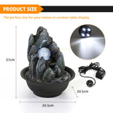 Load image into Gallery viewer, Tabletop Water Fountain with Rolling Ball, Stacked Rocks Waterfall Fountain Zen Calming Water Sound Relaxation Fountain for Home Office Decor