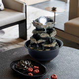 Load image into Gallery viewer, Tabletop Water Fountain with Cascading Rock and LED Light, Indoor Waterfall Fountain Zen Calming Water Sound Relaxation Fountain for Home Bedroom Office Decor
