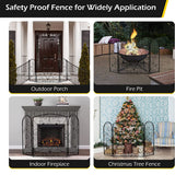 Load image into Gallery viewer, 47X30 inch Decorative Fireplace Screen Outdoor Fireplace Cover Screen 3 Panel Iron Mesh Modern Vintage Art Decor