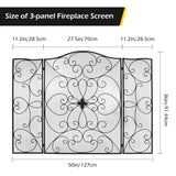 Load image into Gallery viewer, BEAMNOVA 50X36 inch Decorative Fireplace Screen Outdoor Fireplace Cover Screen 3 Panel Iron Mesh Modern Vintage Art Decor