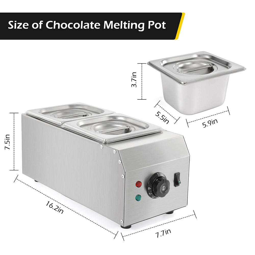 Double furnace melter chocolate pot melting machine melting pot