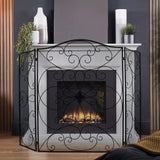 Load image into Gallery viewer, 50X36 inch Decorative Fireplace Screen Outdoor Fireplace Cover Screen 3 Panel Iron Mesh Modern Vintage Art Decor