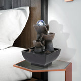 Load image into Gallery viewer, Water Fountains Indoor Tabletop Fountain with Pump Waterfall Fountain Indoor Coloured LED Lights Desk Water Fountains for Home Office Decor